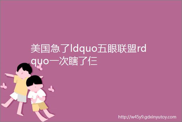 美国急了ldquo五眼联盟rdquo一次瞎了仨